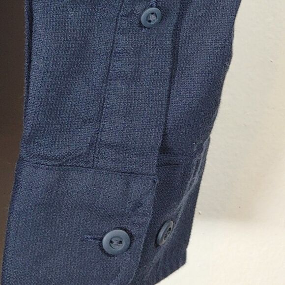 Amazon Mens Navy Blue Goodthread Standard Fit Ripstop Dobby Button Up Shirt M - Picture 7 of 9